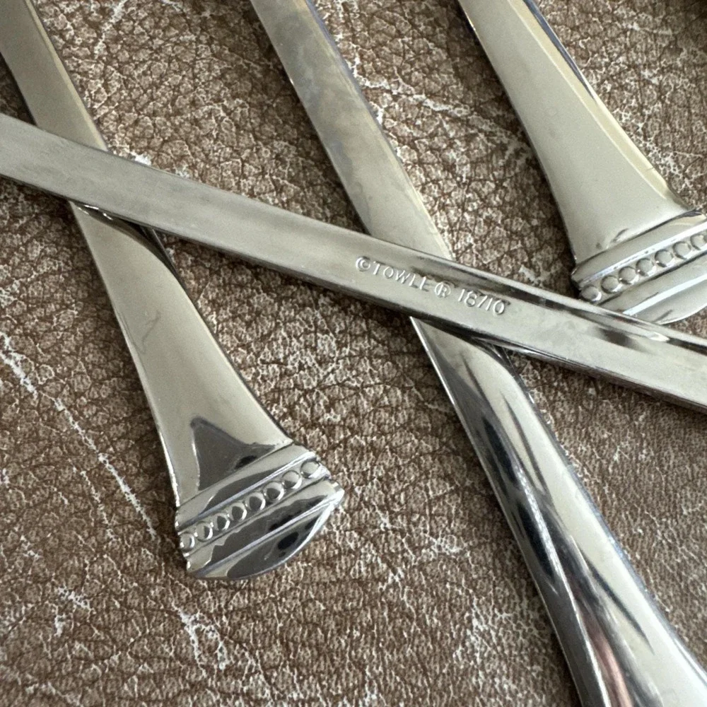 Towle‎ Beaded Classique Flatware Iced Tea Spoon (Set of 9)FW13
